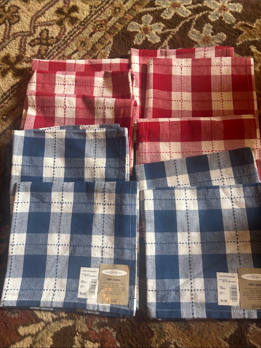 10 NWT Sarah B Studio Cotton Napkins